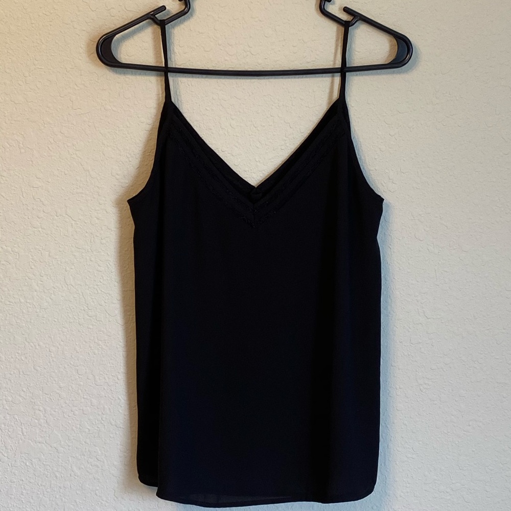 V Front and V Back Black Camisole